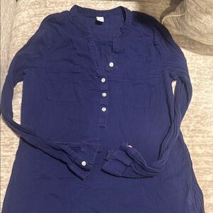Navy Blue Button-Up Tunic Top Old Navy size XS